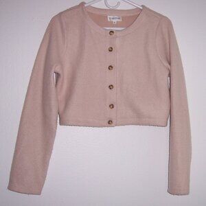 Privacy Please Soft Blush Ribbed Knit Cropped Cardigan